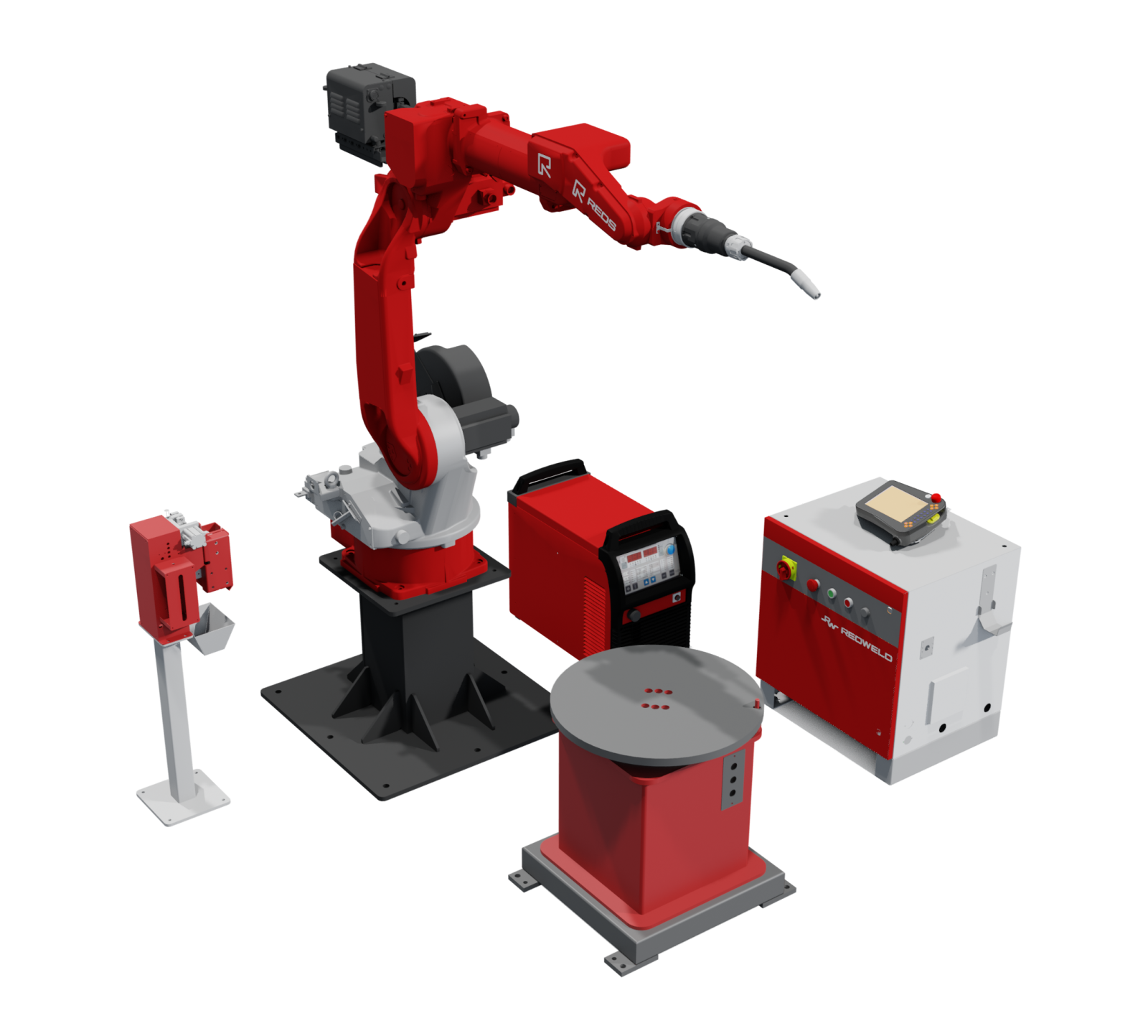 Роботизированная ячейка для сварки TECHNORED REDWELD PLUS 1,5/2 с 1-осевым поворотным позиционером PRW-1P