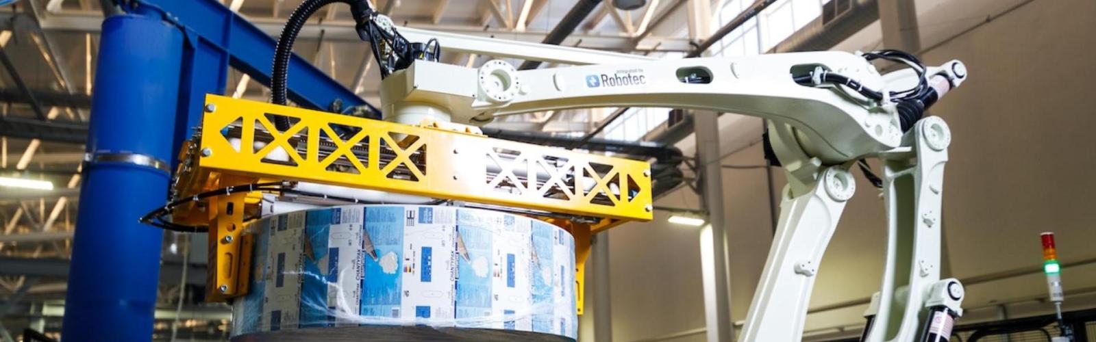 Роботизация паллетирования рулонов с автоматическим определением типа изделия