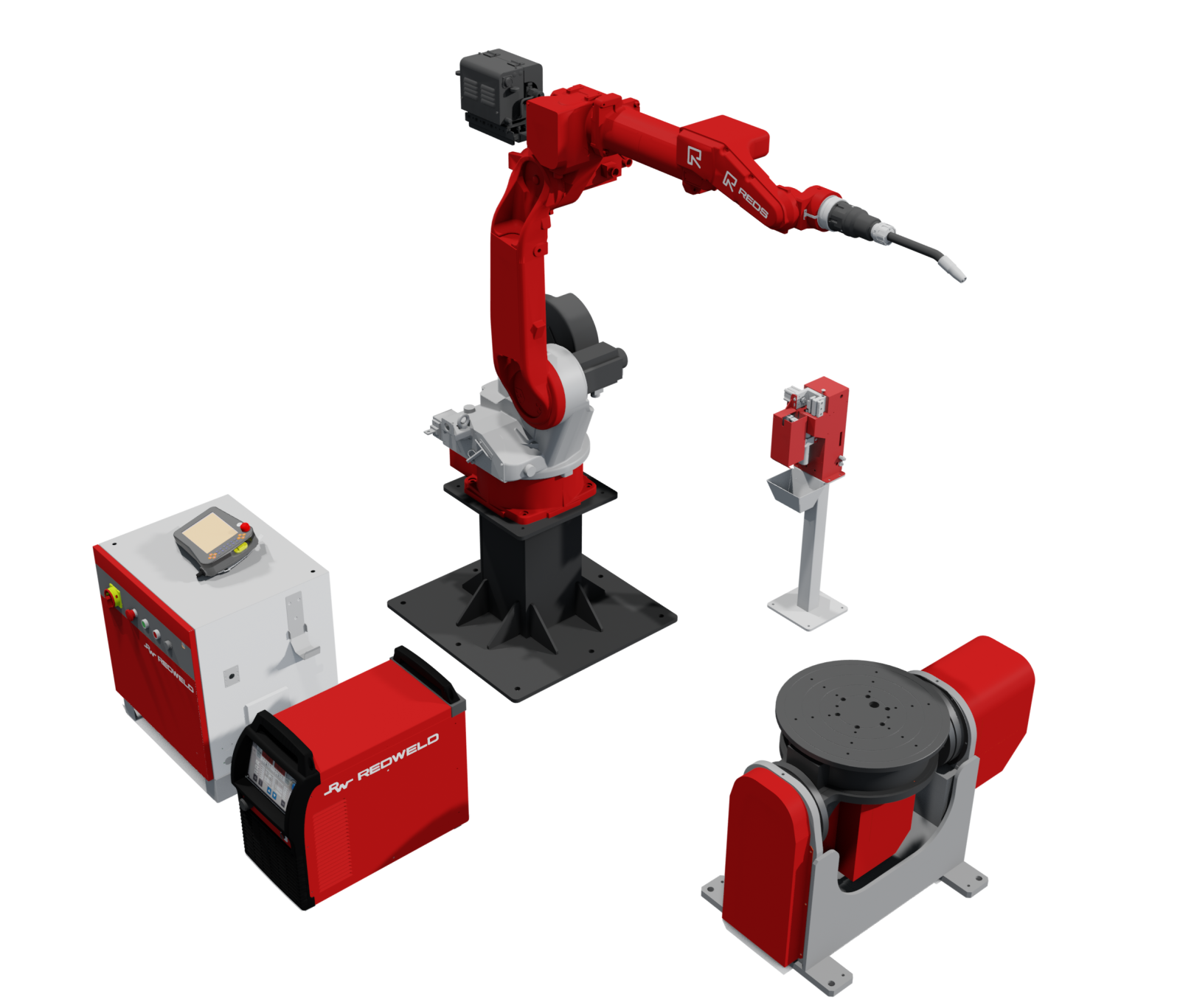 Роботизированная ячейка для сварки TECHNORED REDWELD PLUS 1,5/2 с 2-осевым поворотным позиционером PRW-2U