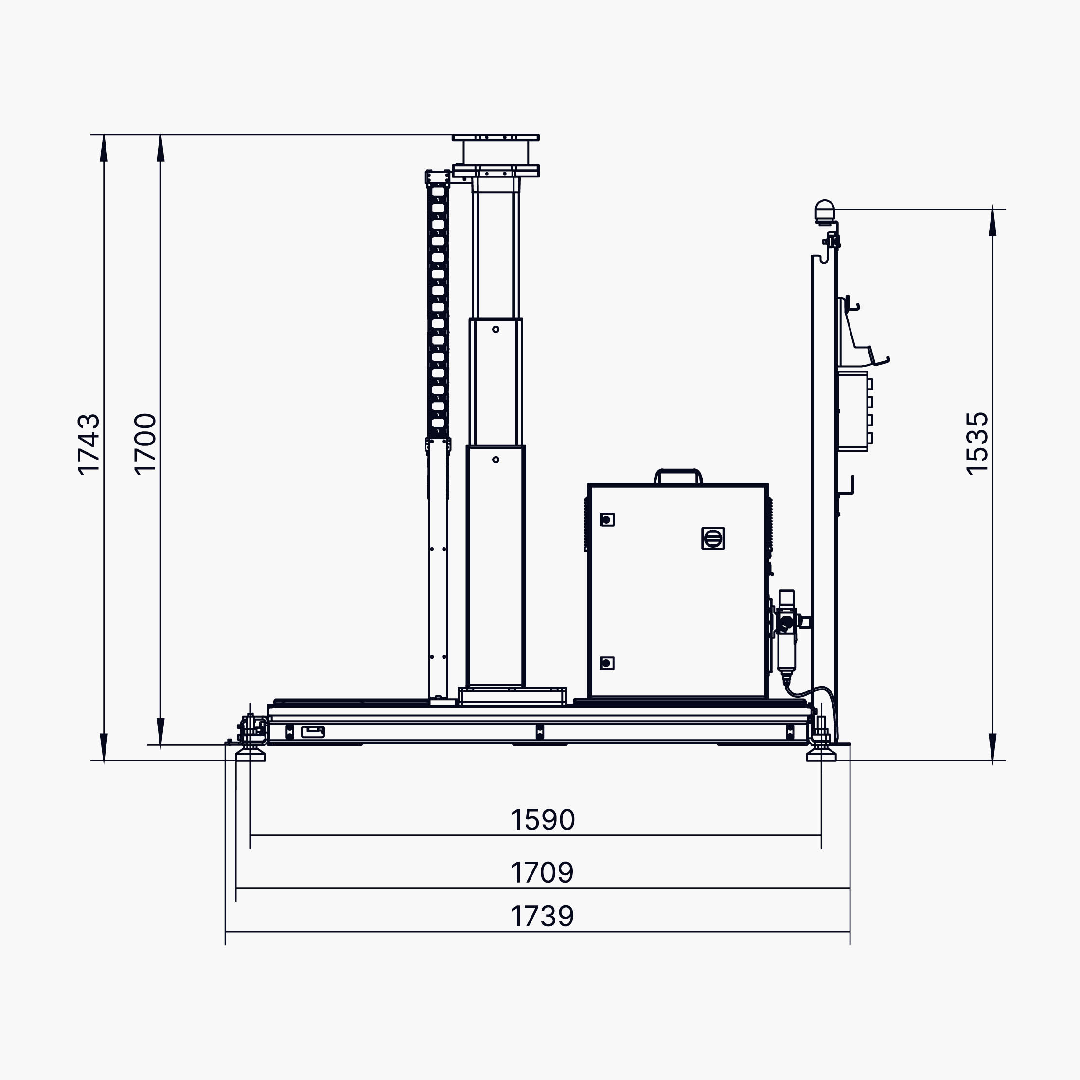 Роботизированная ячейка для (де)паллетирования ELITE ROBOTS CP CPL07, телескопическая колонна