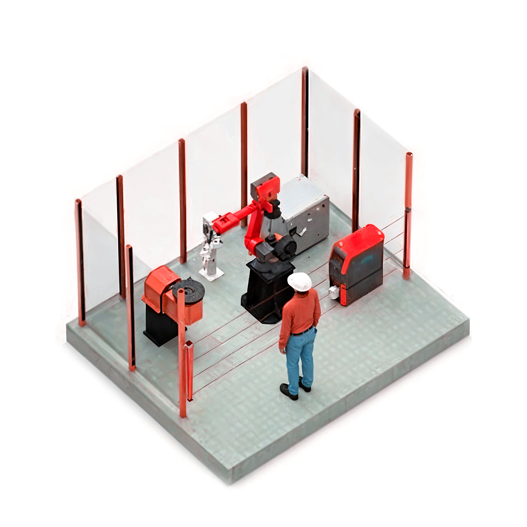 Роботизированная сварочная ячейка ROBOTECH с 2-осевым горизонтальным позиционером